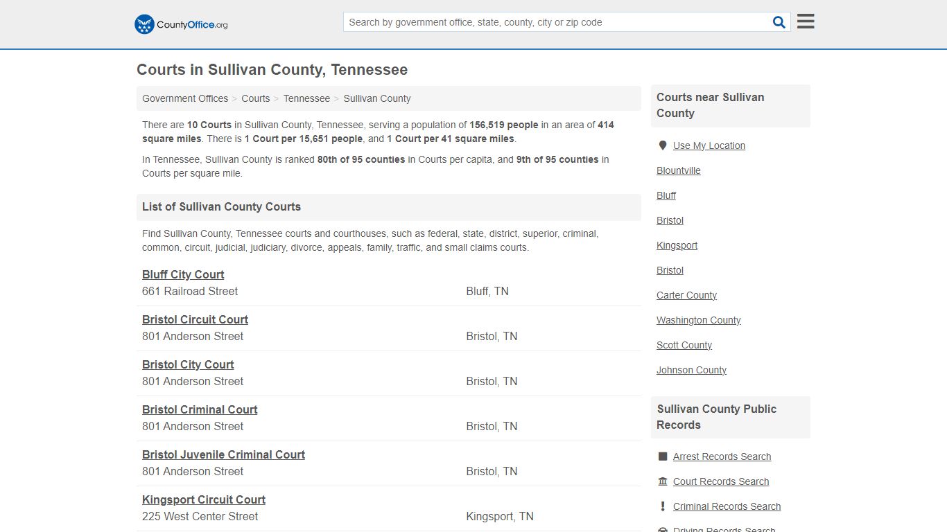 Courts - Sullivan County, TN (Court Records & Calendars)